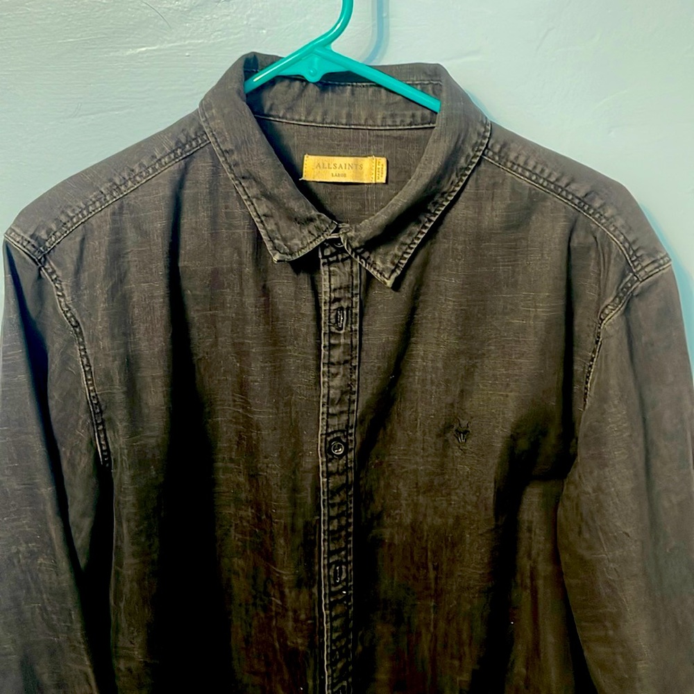All Saints ALLSAINTS genuine black cotton shirt